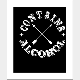 funny drinking logo contains alcohol Posters and Art